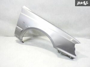 即納 ヘコミなし 日産純正 WGNC34 C34 ステージア 後期 ノーマル フロント フェンダー パネル 右 右側 運転席 シルバー