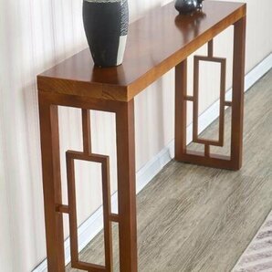 極上◆アンティーク調デザインコンソールテーブル 電話台 テーブル 花台リビン 木製 玄関テーブル サイドテーブル 無垢材の画像1