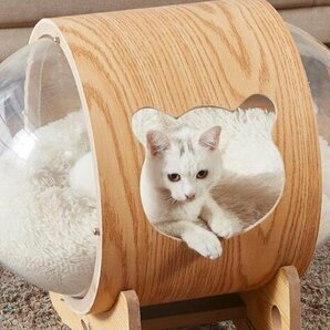 高品質/ キャットハウス キャットベッド 猫用ハウス ペット用品 天然木 ナチュラル 庭用 小動物ケージの画像2
