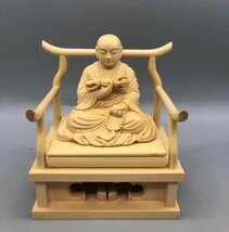 極美品★真言宗 木彫仏像 仏教美術 精密細工 弘法大師像　置物_画像1