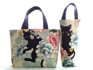 ★ハンドメイド★cat*猫*ミニバッグ＆ボトルケース*ランチバッグ*トートバッグ♪ねこ