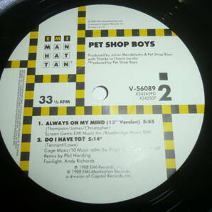 DANCE MIX )) 12” PET SHOP BOYS // AIWAYS ON MY MINDの画像5