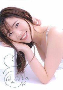 HIT'S/杉本愛莉鈴 A4サイズ直筆シルバーサイン入り生写真　(花柄ビキニ） 240424-864