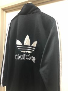 adidas トラックジャケット ジャージ メンズ 古着 トレフォイル 刺繍 ブラック 黒 90s 80s ビンテージ