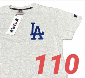 新品　MLB公式　 ロサンゼルス・ドジャース　 半袖Tシャツ　キッズ　110 ロゴ刺繍　もこもこ　大谷翔平