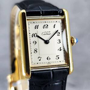 カルティエ マストタンク LM ブレゲ数字 590005 cal.690 Must de Cartier Tank Vermeilの画像1