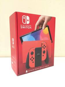 【未使用品】Nintendo switch 有機ELモデル 本体 Joy-Con(L)/(R) マリオレッド HEG-S-RAAAA ※店舗印あり ニンテンドー スイッチ