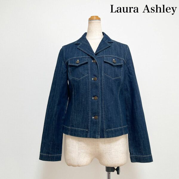 LAURA ASHLEY ローラアシュレイ デニムジャケット インディゴブルー 春秋 お出掛け