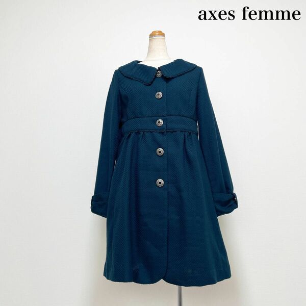 axes femme アクシーズファム ツイードスプリングコート 藍色 春秋 ロリータ 量産型 カワイイ