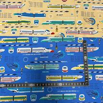 新幹線　未使用　ハギレ　オックス生地　2色セット　110㌢×50㌢が2枚_画像3