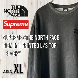 Supreme×THE NORTH FACE ロンT 長袖 Tシャツ　Pigment Printed L/S Top 