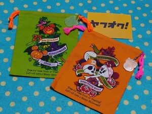 TDL25周年アニバーサリーイヤー2008ディズニーハロウィン巾着きんちゃくシンデレラ城＋カリブの海賊◎ミッキー&ミニー送料無料TDS 