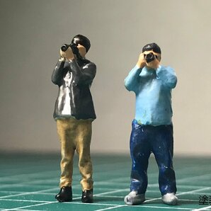 写真を撮る人（1/80）未塗装2種類入り すずめ模型製3Dプリントパーツ HO-S258の画像1