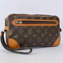 1円 ◎ LOUIS VUITTON ルイヴィトン M51825 モノグラム PVC マルリードラゴンヌGM クラッチバッグ セカンドバッグ ブラウン 844_画像1