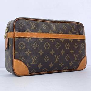 1円 ◎ LOUIS VUITTON ルイヴィトン M51845 コンピエーニュ28 モノグラム セカンドバッグ クラッチバッグ ゴールド金具 ポーチ 882SL