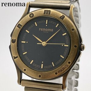 renoma レノマ 6031-G02468 ブラック文字盤 クォーツ メンズ腕時計 ジャンク 3-86-Gの画像1