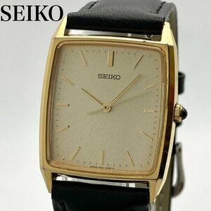 【稼働】SEIKO セイコー 5P31-5E10 ゴールドカラー文字盤 クォーツ 電池/ベルト交換済 ボーイズ/メンズ腕時計 4-39-A
