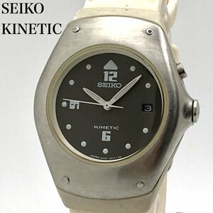 SEIKO セイコー キネティック 3M22-0E00 ブラック文字盤 デイト ボーイズ/メンズ腕時計 ジャンク 4-57-A