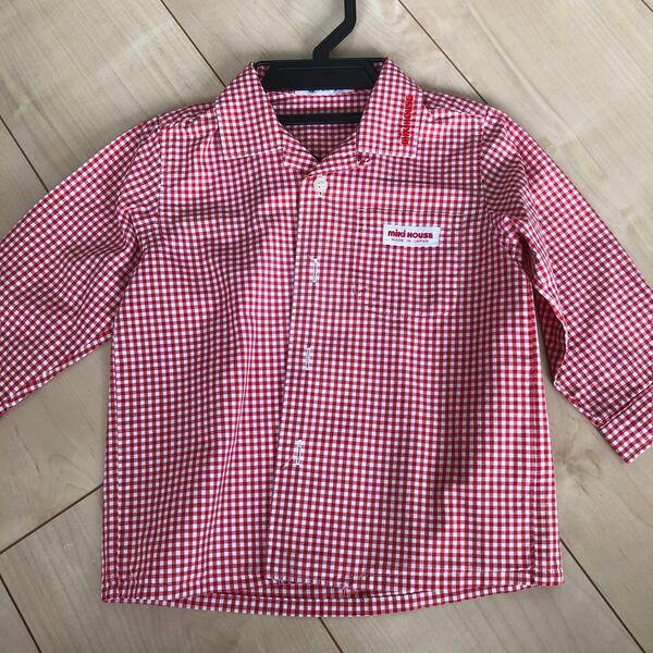 値下げ★MIKIHOUSE 赤チェックシャツ 80cm