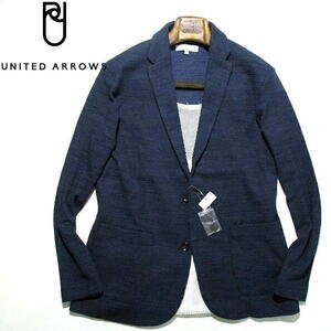  spring summer V new goods unused! United Arrows waffle dent convex Surf knitted tailored jacket navy blue navy M size UNITED ARROWS