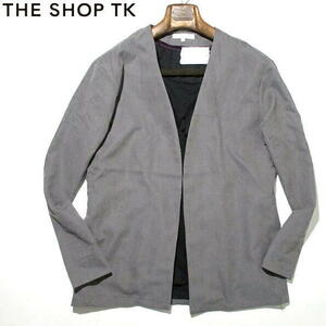  new goods V spring thing Takeo Kikuchi unused! button less cardigan suede Touch THE SHOP TK M size gray bolero button none 