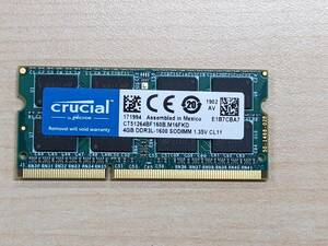 Crucial　DDR3L-1600 PC3L-12800 4GB SO-DIMM　CT51264BF160B