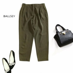 ボールジー Ballsey トゥモローランド さらり 美脚 合物 ポリエステル ジャージ― スーツ パンツ スラックス カーキグリーン 緑 M 9号