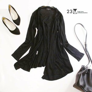 23 district stock ) Onward . mountain spring summer small size 32.. summer knitted cardigan long cardigan ...5 number 3 number black black gloss 