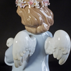 リヤドロ LLADRO【天使の宝物】１８㎝ エンゼル うさぎを抱いた天使 少女 スペイン製フィギュリン 本物保障 希少の画像9