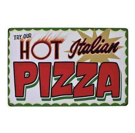 K69b 新品●ブリキ看板 ピザ hot pizza ビンテージ アメリカン雑貨 レトロ アンティーク インテリア