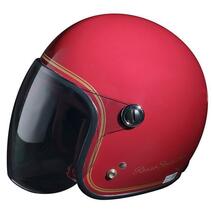 【47％引】ロッソ ROH-506 レッド（55-57cm）ジェットヘルメット【新品・未使用】_画像3