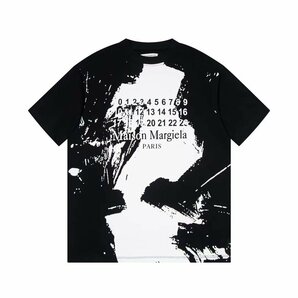 Maison Margiela メゾン マルジェラ ナンバーロゴ カレンダーロゴ T-shirt 半袖 Tシャツ ブラック M 中古 TJ 1の画像1