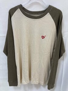 HUMAN MADE ヒューマンメイド カットソー サーマル THERMAL LONG-T 長袖シャツ 長袖 ベージュ 中古 L TN 1