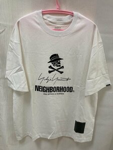 NEIGHBORHOOD × YOHJI YAMAMOTO ネイバーフッド ヨウジヤマモト 23SS スカルロゴプリント クルーネック Tシャツ ホワイト M 中古 TN 1