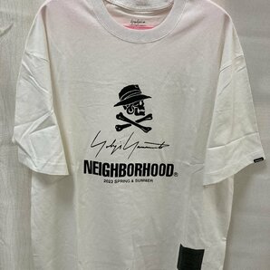 NEIGHBORHOOD × YOHJI YAMAMOTO ネイバーフッド ヨウジヤマモト 23SS スカルロゴプリント クルーネック Tシャツ ホワイト M 中古 TN 1の画像1
