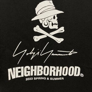 NEIGHBORHOOD × YOHJI YAMAMOTO ネイバーフッド ヨウジヤマモト 23SS スカルロゴプリント クルーネック Tシャツ ブラック M 中古 TN 1の画像2