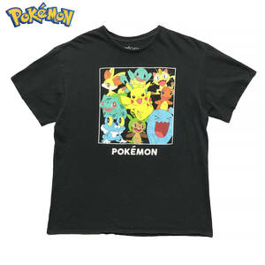 USA 古着 USA版 海外 ポケモン ピカチュウ キャラクター Tシャツ メンズL ブラック Pokemon 中古 BA2548