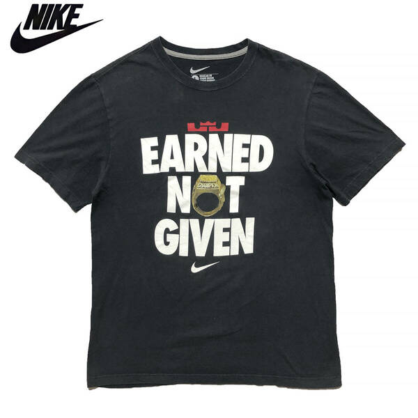 USA 古着 ナイキ EARNED NOT GIVEN プリント クルーネック Tシャツ メンズL NIKE BA2583