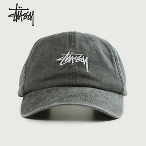 海外限定 ステューシー ブラックデニム キャップ 帽子 STUSSY STOCK LOW PRO デニムキャップ washed black 新品未使用 MA0001