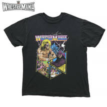 USA 古着 WWE WRESTLE MANIA レッスルマニア レスラー プロレス イラスト Tシャツ メンズL ブラック BA2612_画像1