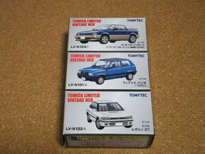 TOMICA LIMITED VINTAGE NEO LV-N124c ホンダバラードスポーツCR-X1.5i・LV-N131a フィアットパンダ1100CLX・LV-N132a スバル レガシィGT