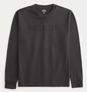HOLLISTER*ホリスター/US:XXL/ブラック/長袖ロゴグラフィックTシャツ