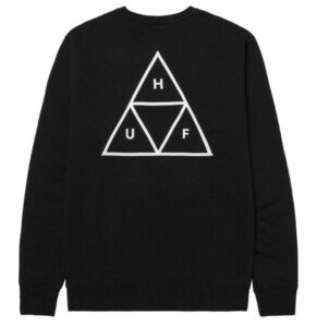 HUF*ハフ*US:XXL[ESSENTIALS TT]ブラック裏フリーストレーナー