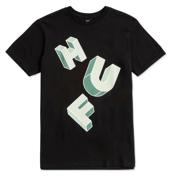 HUF*ハフ*US:XXL[ABECEDARIAN]ブラックプリント半袖Tシャツ