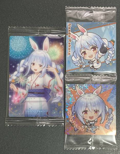 ■送料込み ポストmini 未開封 未使用■ホロライブ 兎田ぺこら ウエハース3 カード イタジャガ シール 2枚 セット