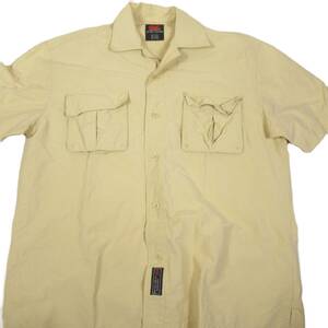 カンタベリー Canterbury メンズS 半袖シャツ 綿100 ナイロン40 ベージュ アウトドア キャンプ 両胸ポケット