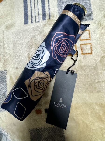 LANVIN COLLECTIONランバンコレクション 傘 折り畳み傘 紺色