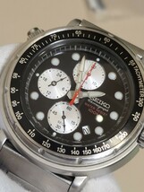 セイコー SEIKO イタリアンツナ・クロノグラフ クォーツ　稼働品　黒/白 文字盤海外モデル　Y187-7A30　新品純正電池交換済み！！_画像9