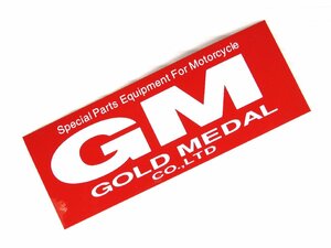 0【評価N】 ステッカー デカール シール GM GOLD MEDAL 赤白 97*35