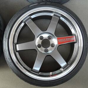 RAYS VOLK RACING TE37SL 18インチ×8.5J＋45、9.5J+45 PCD100 5H タイヤ付きの画像4